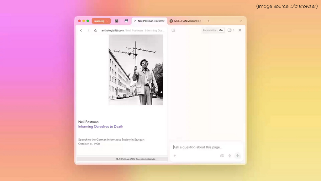 What is the Dia Browser?