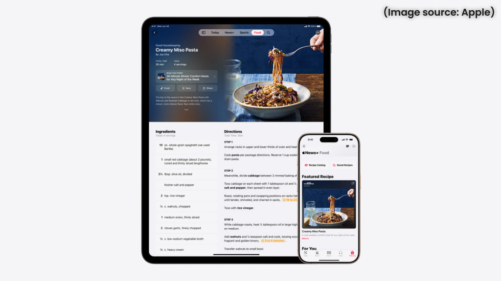 Apple News+ Food Section