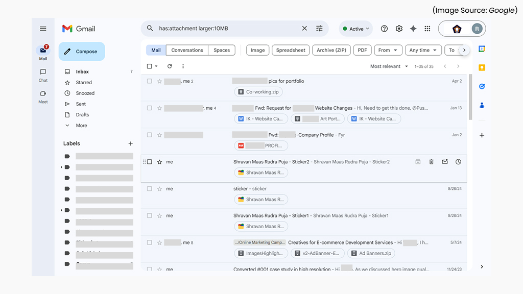 Delete Emails With Large Attachments in Gmail 