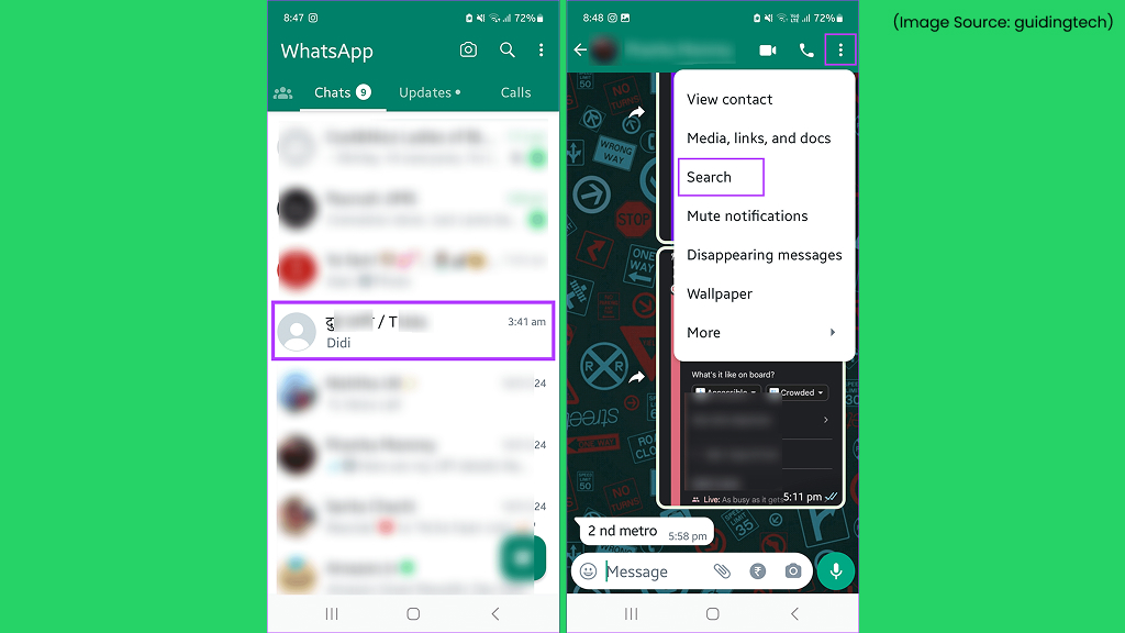 Search Within a Specific Chat