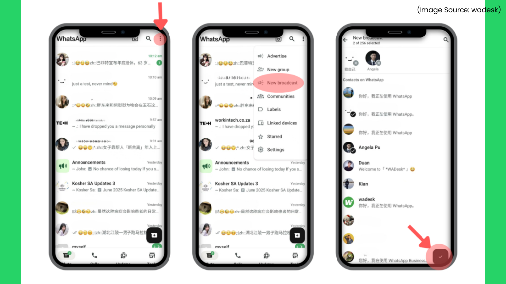 Broadcast Messages Without Groups